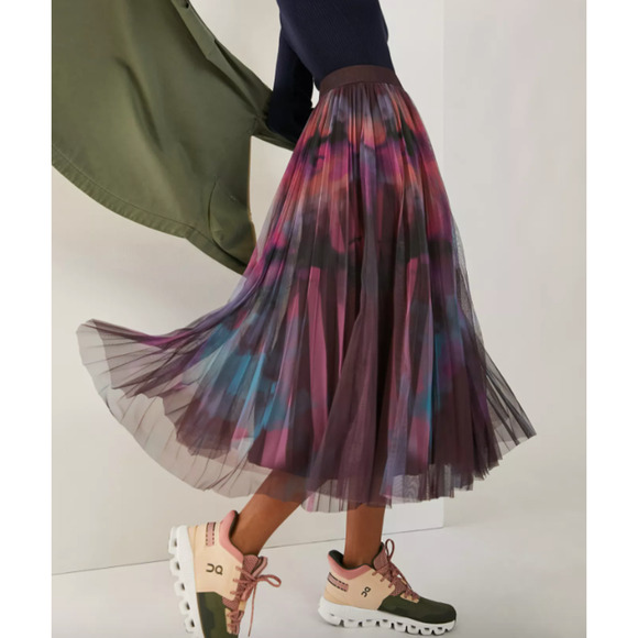 Anthropologie Geisha Designs Skirt XL Dania Tulle Tie Dye Pleated Midi Fairy - Picture 5 of 8